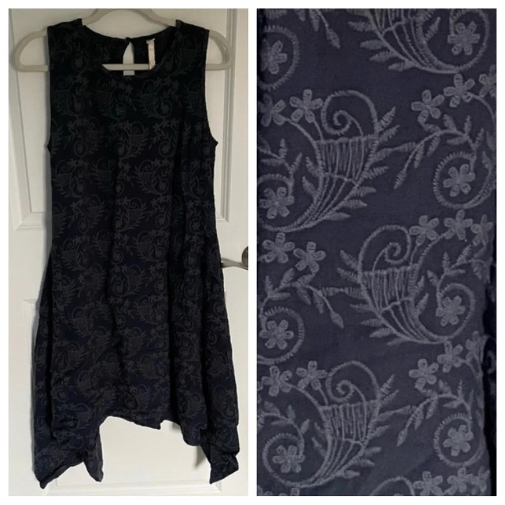 Anthropologie Uncle Frank Embroidered handkerchief A-Line Dress 18708